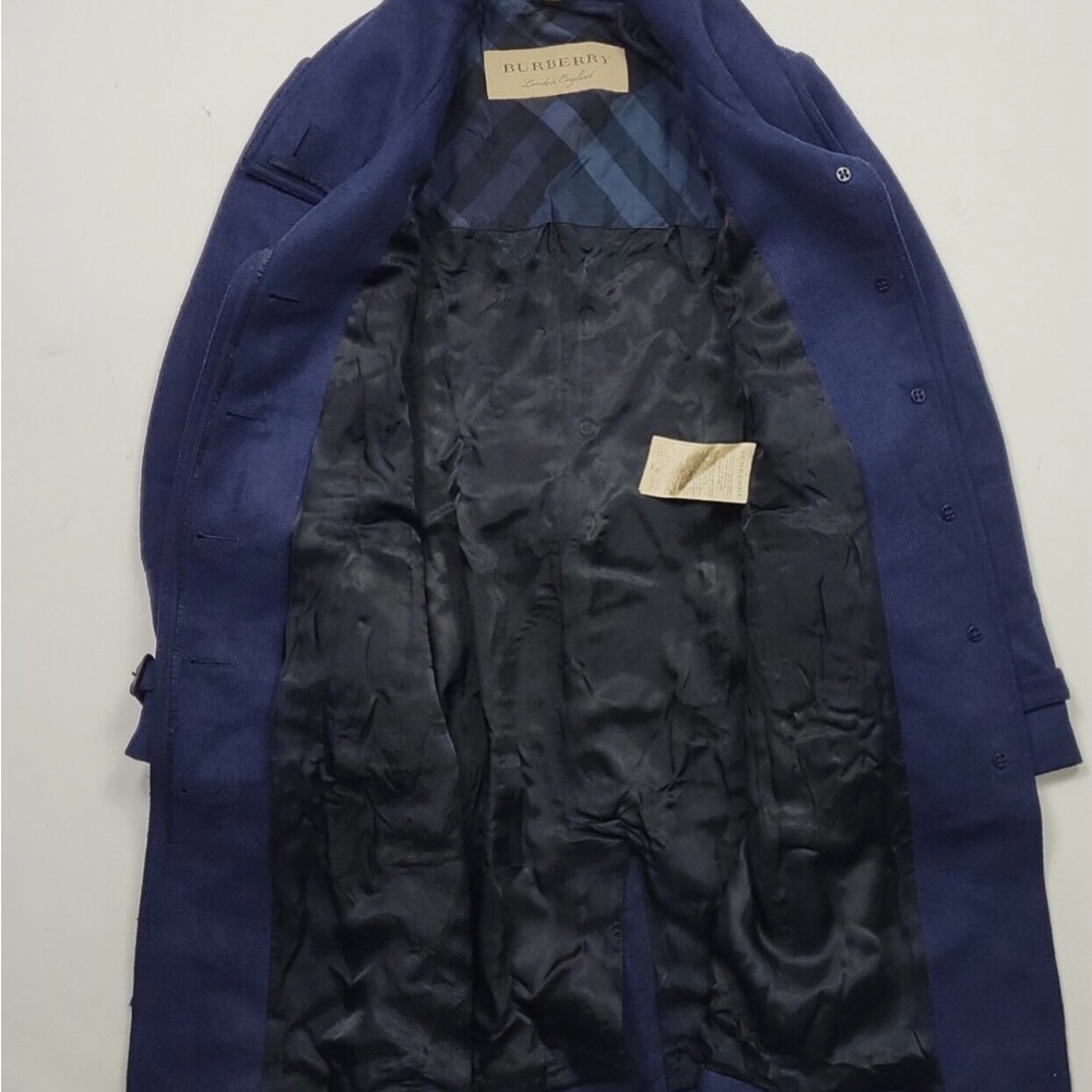 Burberry Navy Wool & Cashmere Coat -Size 38 or 4 - Picture 4 of 14